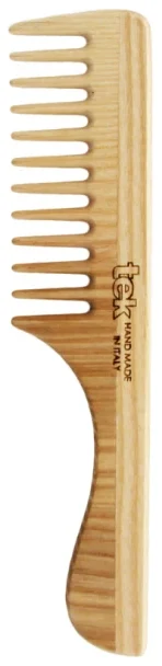 Tek Wide-Tooth Comb With Wooden Handle